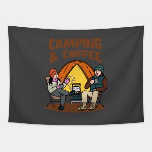 Camping and Coffee Tapestry