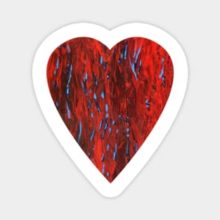 Firefly sea I/III, blue on red (heart) Magnet