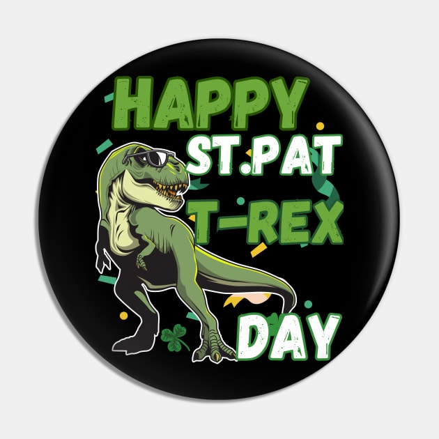 Happy St Pat Rex Day Shirt St Patricks Dinosaur Pin by Peter smith