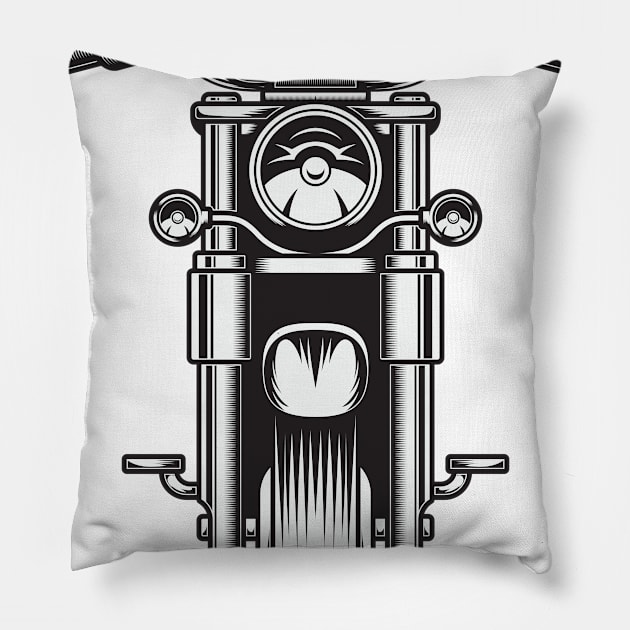 Vintage Motorcycle Pillow by JagatKreasi