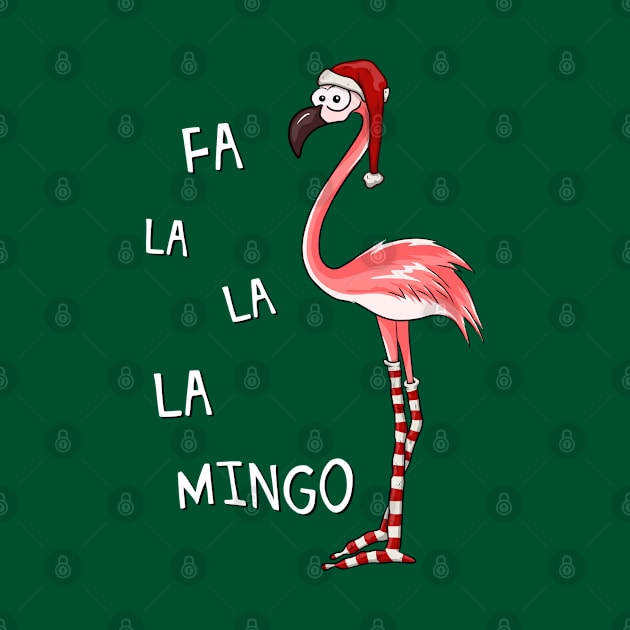 Fa La La Mingo Christmas Flamingo in Santa Costume by SkizzenMonster