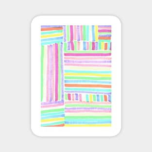 Neon Pastel Stripes Magnet