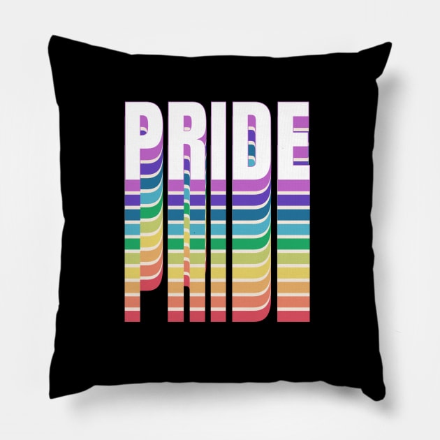 Rainbow Pride Stacked Colors Pillow by little osaka shop