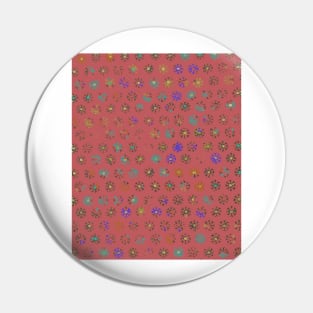 Tribal Sun Print, faded, distressed red ethnic pattern, uneven blotchy Pin