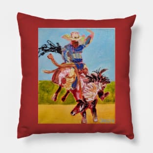 Bronco and Rider Pillow