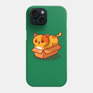 Cute Fat Cat In Box Cartoon Phone Case