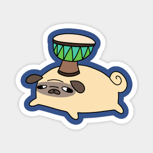 Pug and Little Djembe Magnet