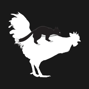 Cat Riding a Chicken Animal Lover T-Shirt