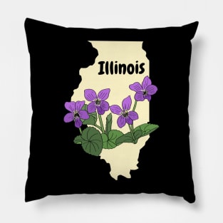 Illinois Flower Common Blue Violet Pillow