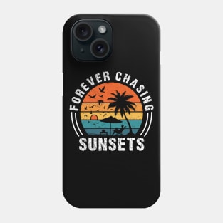 Forever Chasing Sunsets Tropical Summer Beach Retro Sunset Lover Phone Case