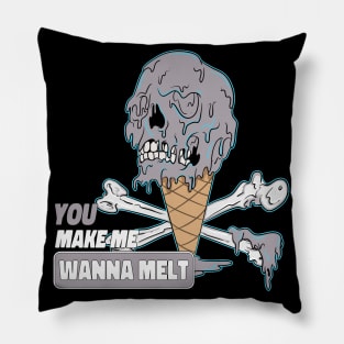 Make Me Melt Ice Cream Skull Melting Pillow