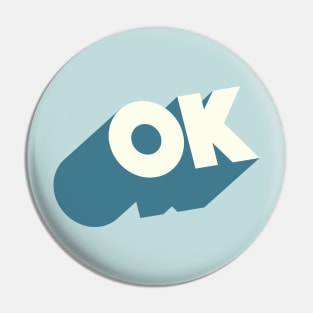 OK //// Ok Logo Blocky Design #3 Pin