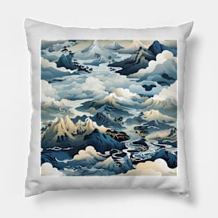 Fantasy Landscapes Mountains Pattern 2 Pillow