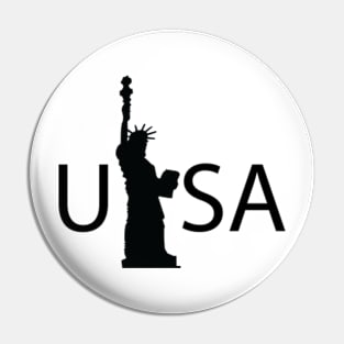 USA with Statue of Liberty and Freedom Pin