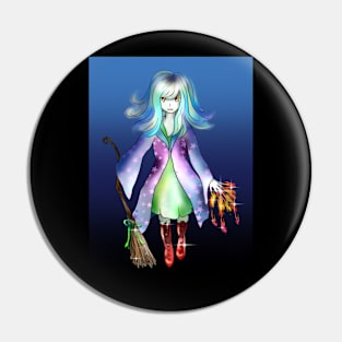 Young witch with fire magic manga Pin