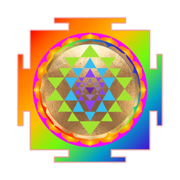 Sri Yantra With Faux Gold Foil by PixDezines