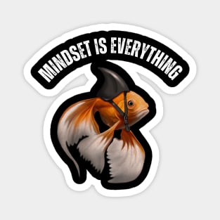 Mindset Motivational quote Cute Goldfish Shark Magnet
