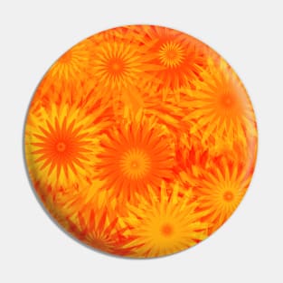 Dandelion Yellow Orange Flower Pattern Pin