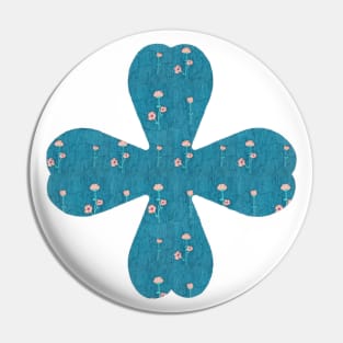 Turquoise Bloom Clover Pin