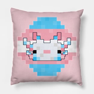 Pixel Art Trans Pride Axolotl Pillow