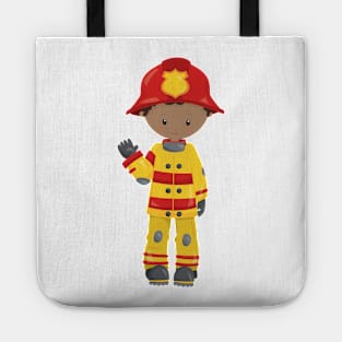 African American Boy, Fireman, Firefighter, Helmet Tote