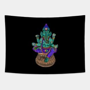 Green Ganesh Tapestry