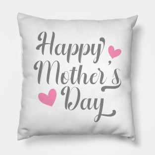 Simple and Elegant Happy Mother's Day Calligraphy Pillow