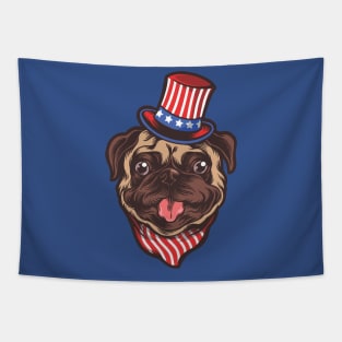 Patriotic Pug Tapestry