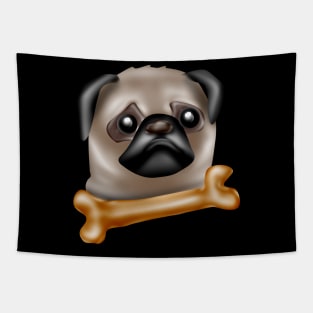 No Bones day for Pug Tapestry