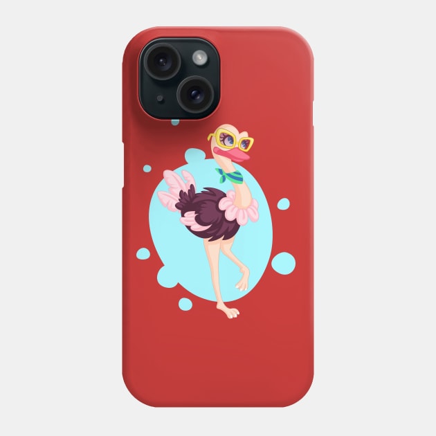 Cute Ostrich Phone Case by Mako Design 