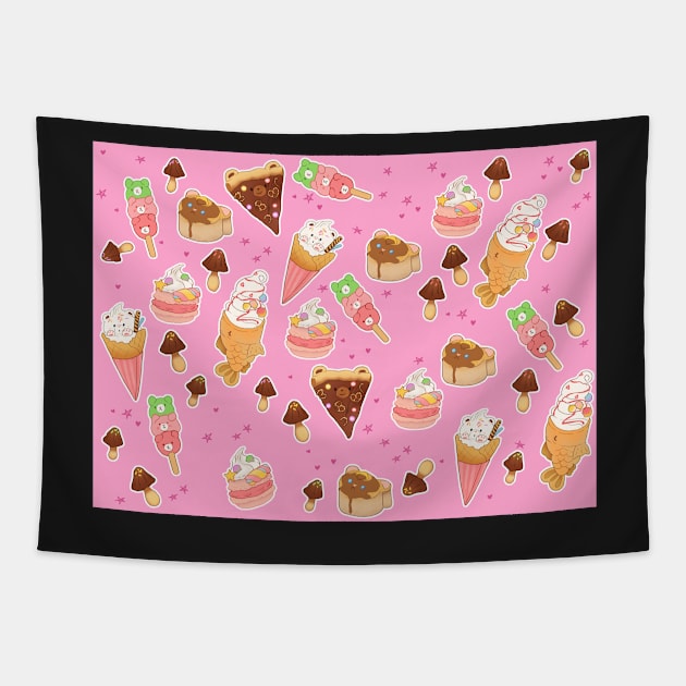 More Kawaii Desserts on Pink Tapestry by FrostedSoSweet