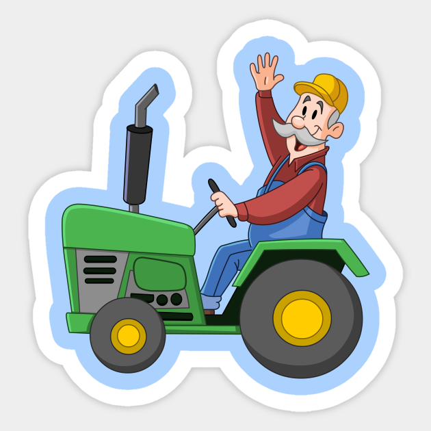 Farmer Driving Tractor - Tractor - Pegatina | TeePublic MX