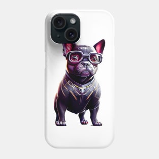 Frenchie in Sleek Feline Attire Phone Case