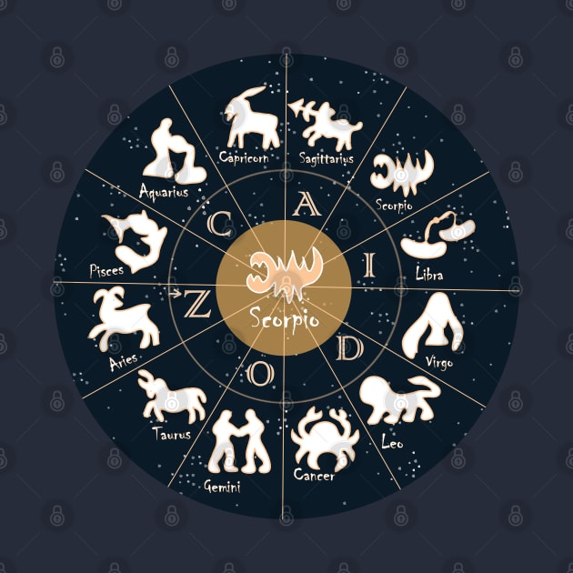 Scorpio, Zodiac, Astrology, Horoscope, Stars, Sun-and-moon. Birthday, Valentines-day, Holidays, by PrintedDreams