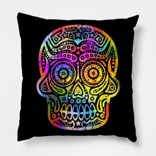 Hipster Halloween Day of the Dead Skull Pillow