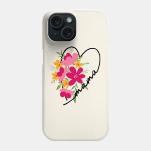 Mama heart floral gift for mom Phone Case