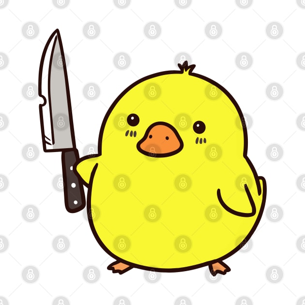 Cute Duck With Knife by katzura