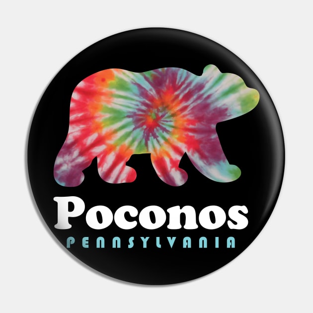 Poconos Pennsylvania Bear Tie Dye Pin by PodDesignShop