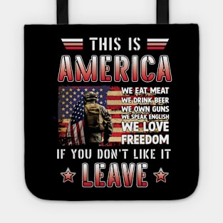 Us Veteran Patriotic American Flag Tote