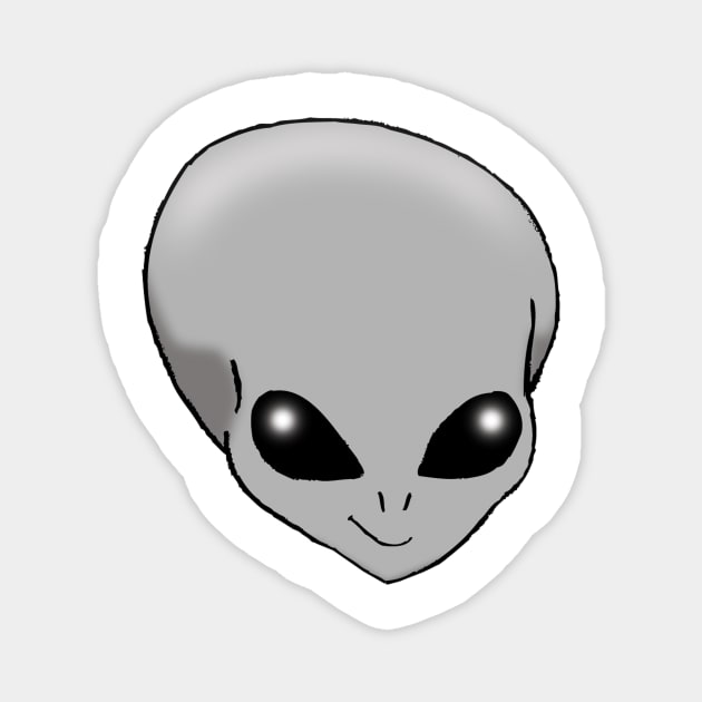 Alien Grey Magnet by Wickedcartoons