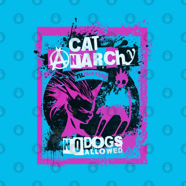 CAT ANARCHY - PINK & ELECTRIC BLUE by Off the Page