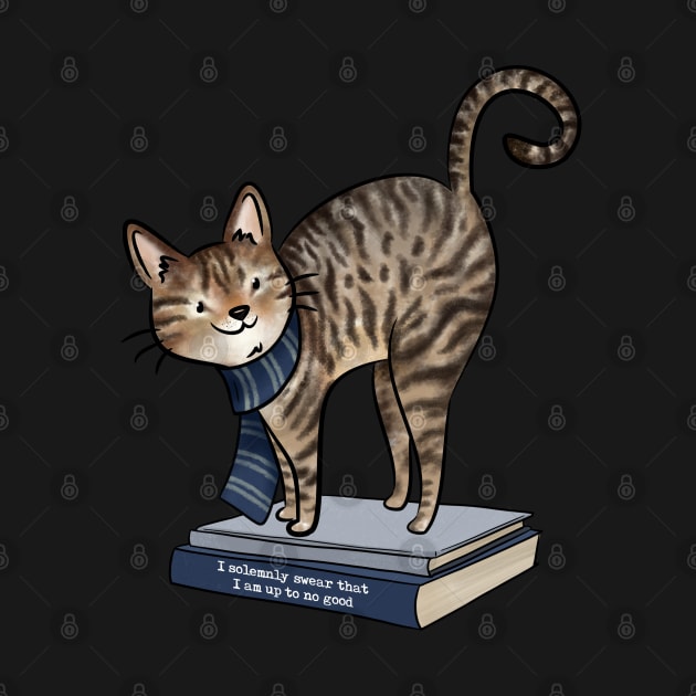 HP Blue House Cat, Books and Quote by indiebookster