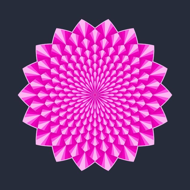 Pink Floral Mandala with 3D Effect by MandalaSoul