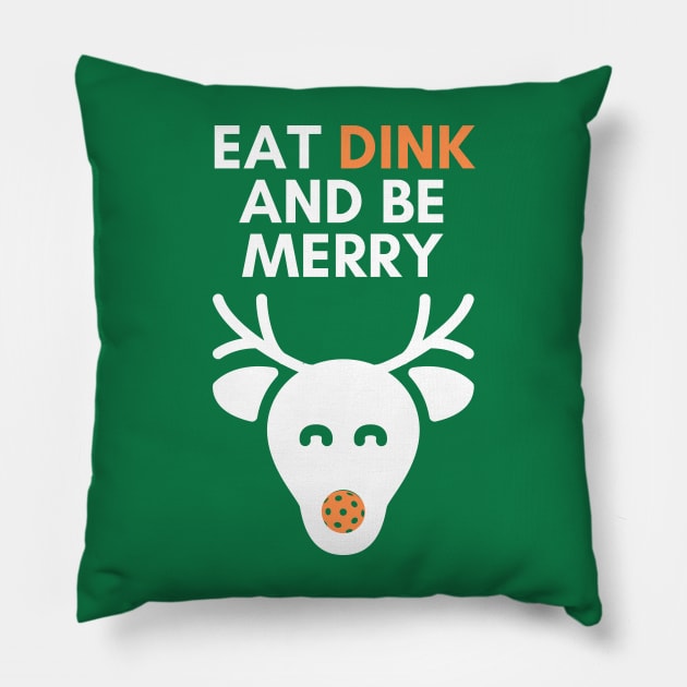 Funny Christmas Pickleball, Christmas Pickleball Family Pyjama Top, Eat Dink And Be MerryDesign Pillow by Coralgb