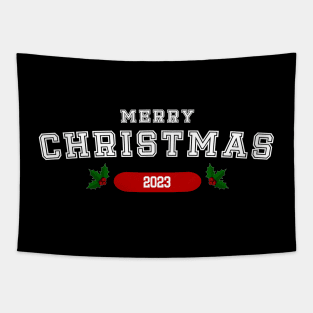 Merry Christmas - Fun Vintage College Typography Tapestry