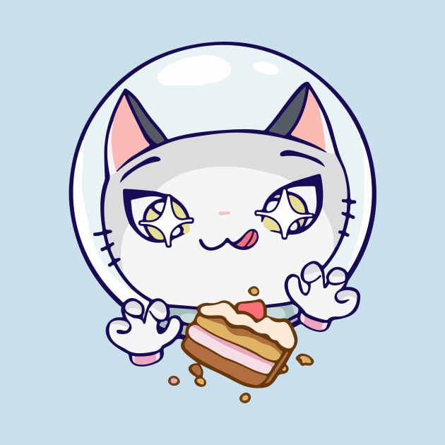 Space Cat and cake by Kurocha