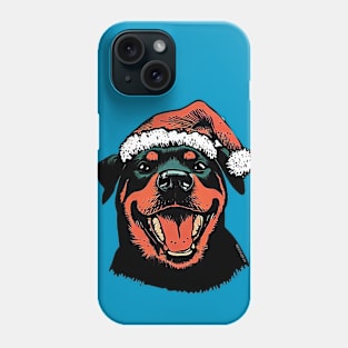 Rottweiler in a Santa hat Phone Case