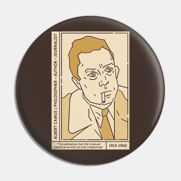 Albert Camus Literary Giant Pin by danny_mustache