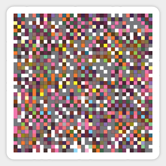 Crossword Puzzle Style Square Dot Pattern Colorful Sticker TeePublic