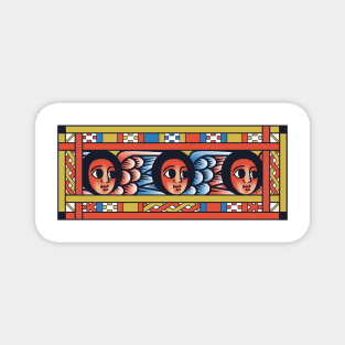 Ethiopian Colourful angel faces - Iconic Painting Style Magnet